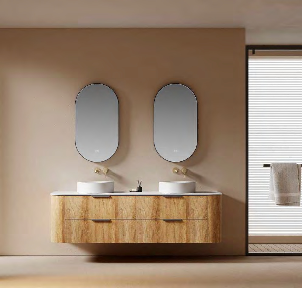 GOGO 6136 Natural Wood Double Vanity